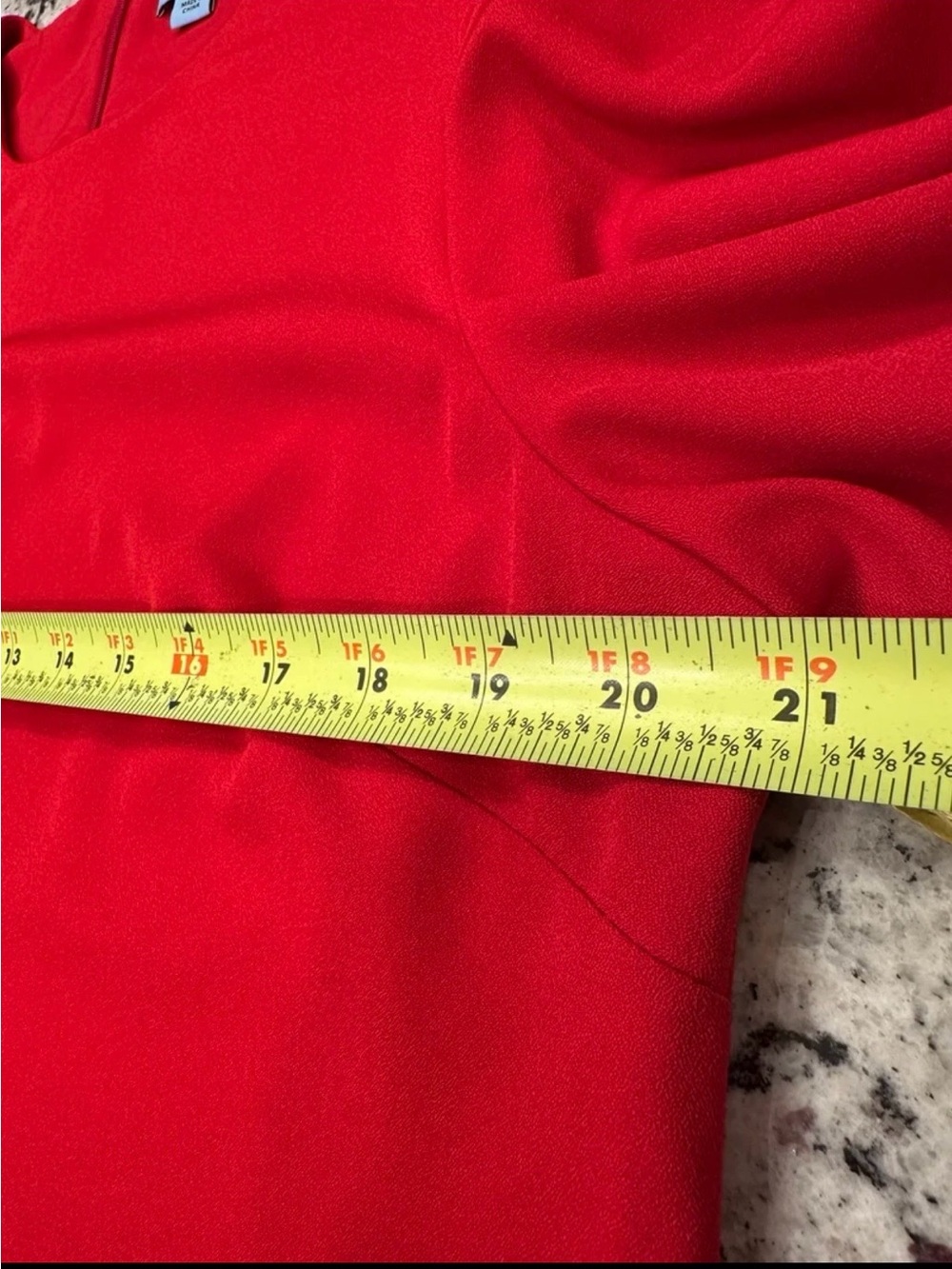 CeCe Vibrant Red Puff Sleeve Mini Shift Dress - Picture 8 of 9